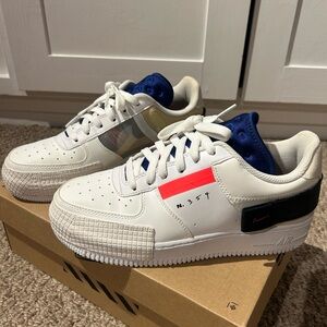 Nike Kids White and Blue Sneakers